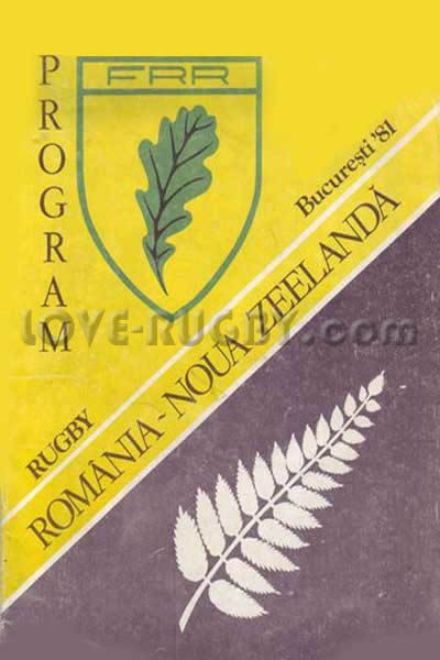 1981 Romania v New Zealand  Rugby Programme